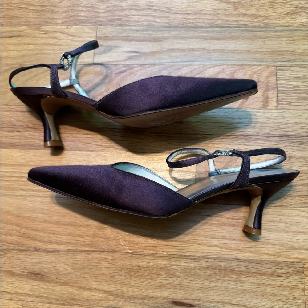 Stuart Weitzman Authentic Evening Sling Back Purp… - image 3